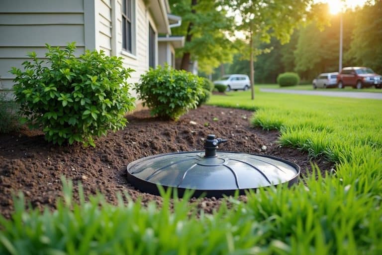 Septic tank with riser in cold weather
