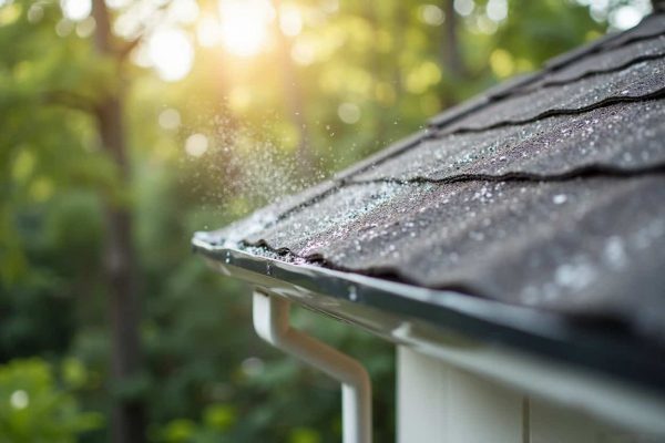 Professional gutter cleaning service in Boerne TX removing debris from residential gutters