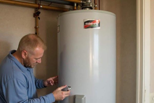 Water heater being replaced in a Kerrville, TX home utility room